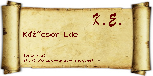 Kácsor Ede névjegykártya
